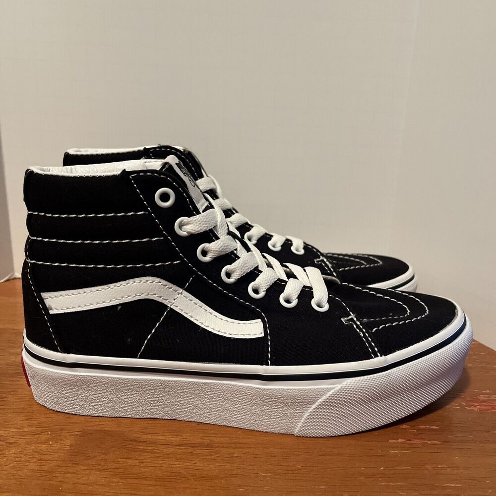 Vans Off‎ The Wall SK8 Hi Kids 3 Sneakers Filmore Black Canvas High Tops Shoes - Picture 6 of 9